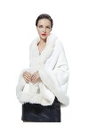 BEAUTELICATE Châle Étole En Fausse Fourrure Cape Poncho Tricoté Chaud De Femme Mariage Hiver Sur Robe de Soirée Mariée Demois