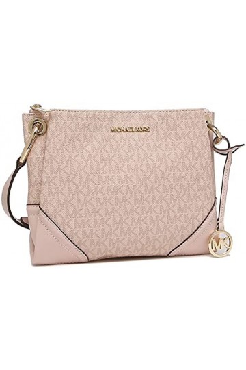 Michael Kors Nicole Triple Compartment Crossbody PVC Vanilla Ballet