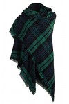DELEY Rétro Plaid Tartan Foulard Automne Hiver Longue Écharpe Châle Étole Couvertures Vert