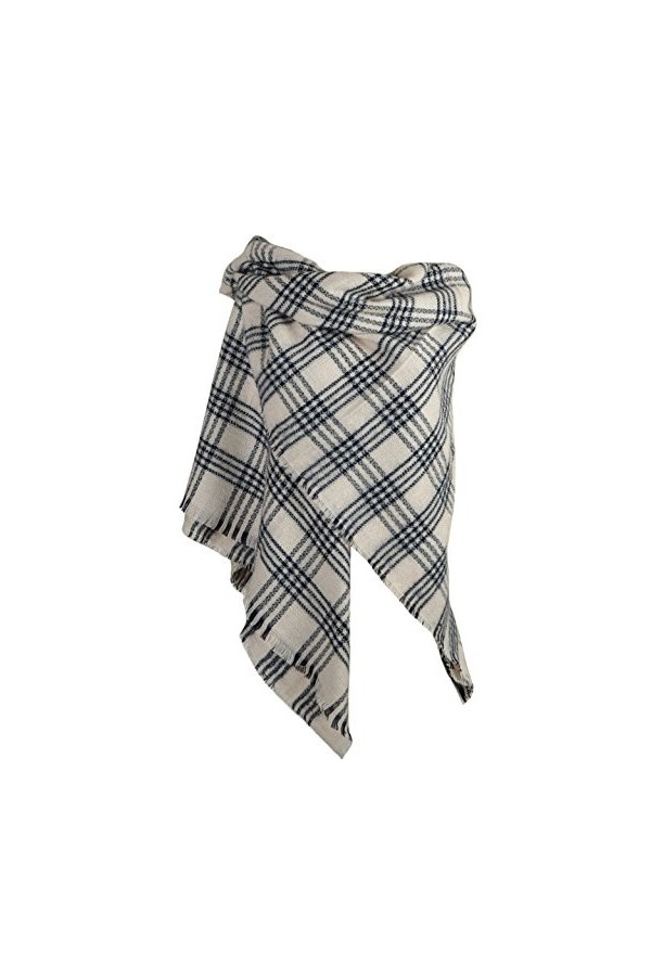 DELEY Rétro Plaid Tartan Foulard Automne Hiver Longue Écharpe Châle Étole Couvertures Vert