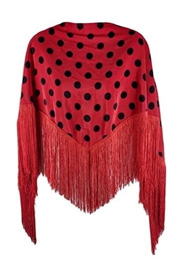Châle flamenco a pois rouges 145cm x 90cm
