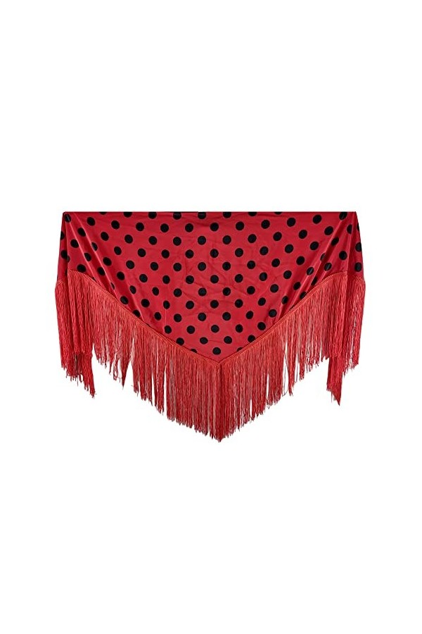 Châle flamenco a pois rouges 145cm x 90cm