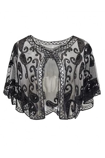 BABEYOND Châle Vintage des Années 1920s pour Femme Cape de Flapper pour Mariage Accessoires Charleston 20s Boléro Style Gatsb