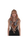 LMVERNA Châle Triangle Dentelle Mantilla Voile Léger Tassel Foulard Mode Floral Châles et Wraps pour Femme - Rouge - Medium