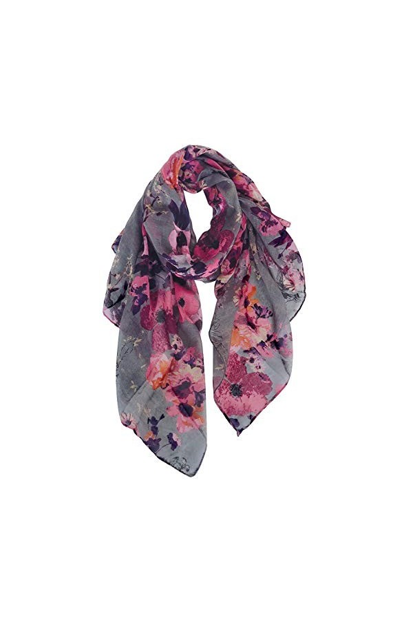 GERINLY Écharpes légères : châle tendance imprimé fleurs pour femme, Z-denim, Medium