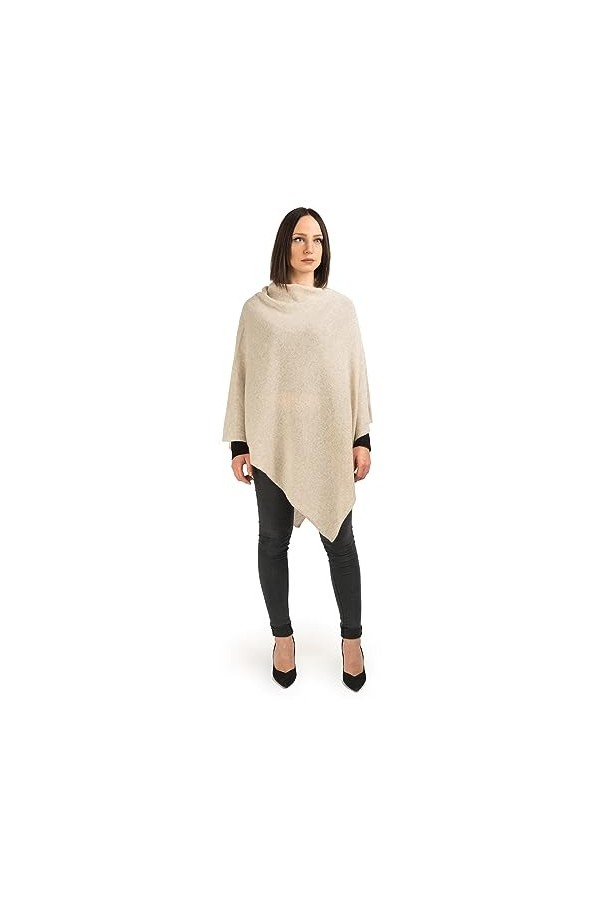 DALLE PIANE CASHMERE - Poncho 100% cachemire - Femme, Couleur: Noir, Taille unique