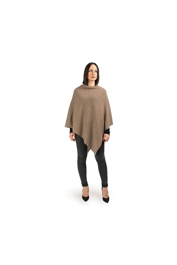 DALLE PIANE CASHMERE - Poncho 100% cachemire - Femme, Couleur: Noir, Taille unique