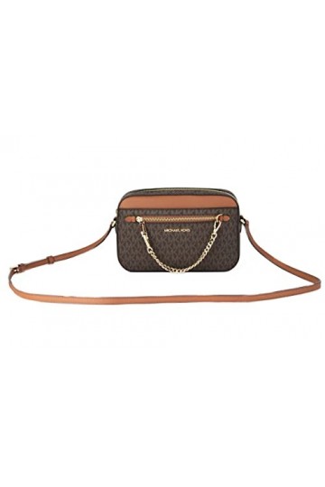 Michael Kors Sac Bandoulière Femme Cuir Saffiano Marron Signature