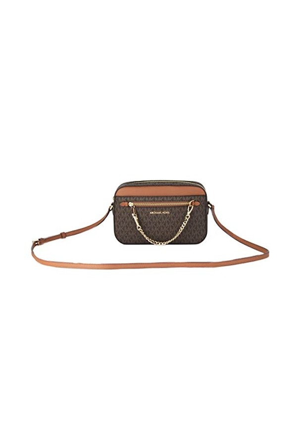 Michael Kors Sac Bandoulière Femme Cuir Saffiano Marron Signature