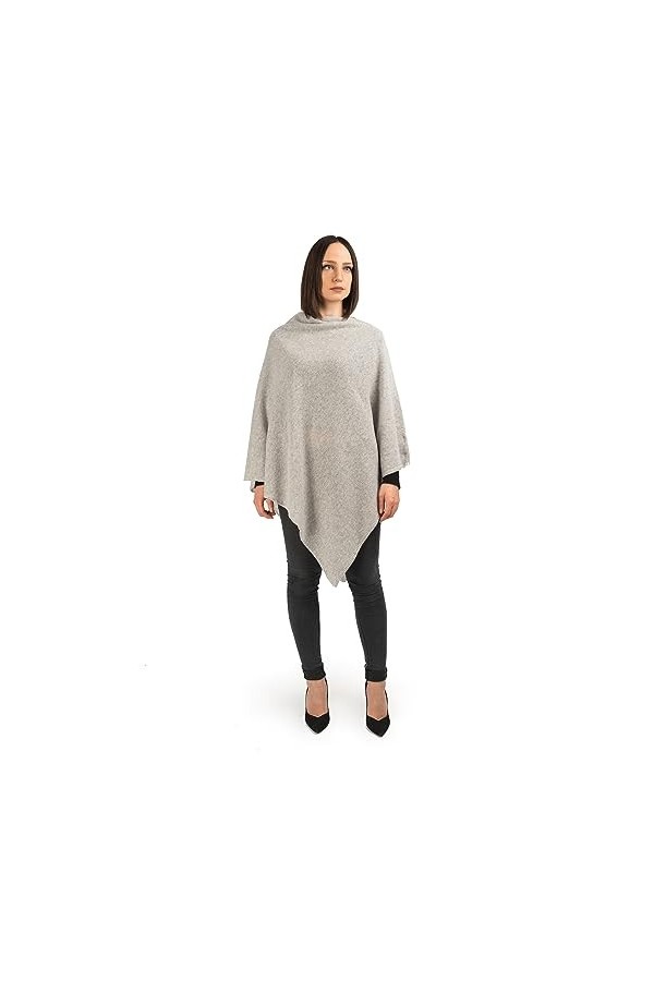 DALLE PIANE CASHMERE - Poncho 100% cachemire - Femme, Couleur: Noir, Taille unique