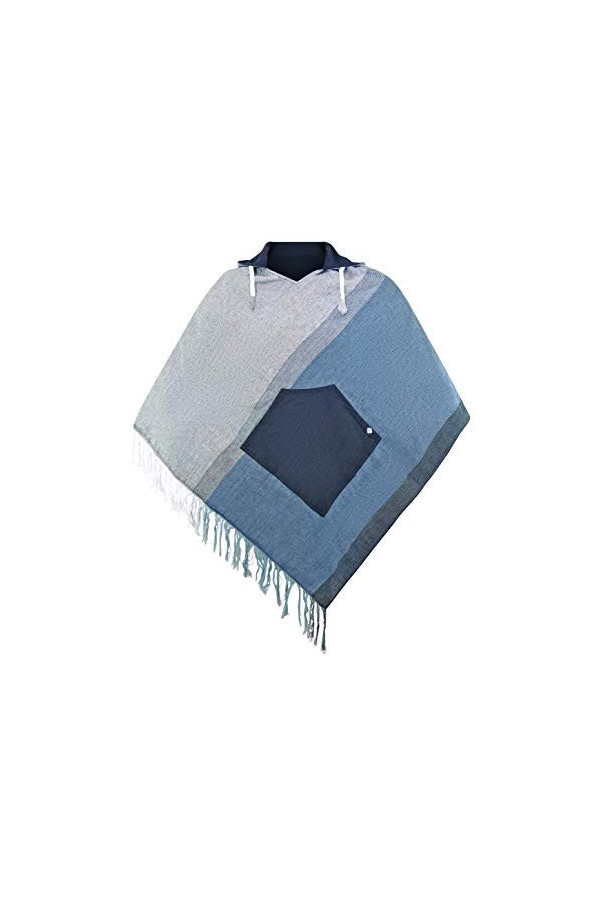 virblatt - Poncho Femme | 100% Coton | Poncho Mexicain Cape Femme | réversible | Chale Femme Capuche Vetement Hippie - Wander