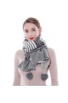 SWAT PANY Écharpes et châles pour femmes Gris Pashmina châle Chaud Etole Hiver Longues Grande Style Rayé（avec boule de poils）