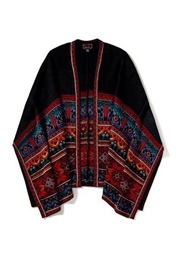 Invisible World Poncho Femme Laine dAlpaga 100% Cape Hiver Automne Aguayo Tarabuco