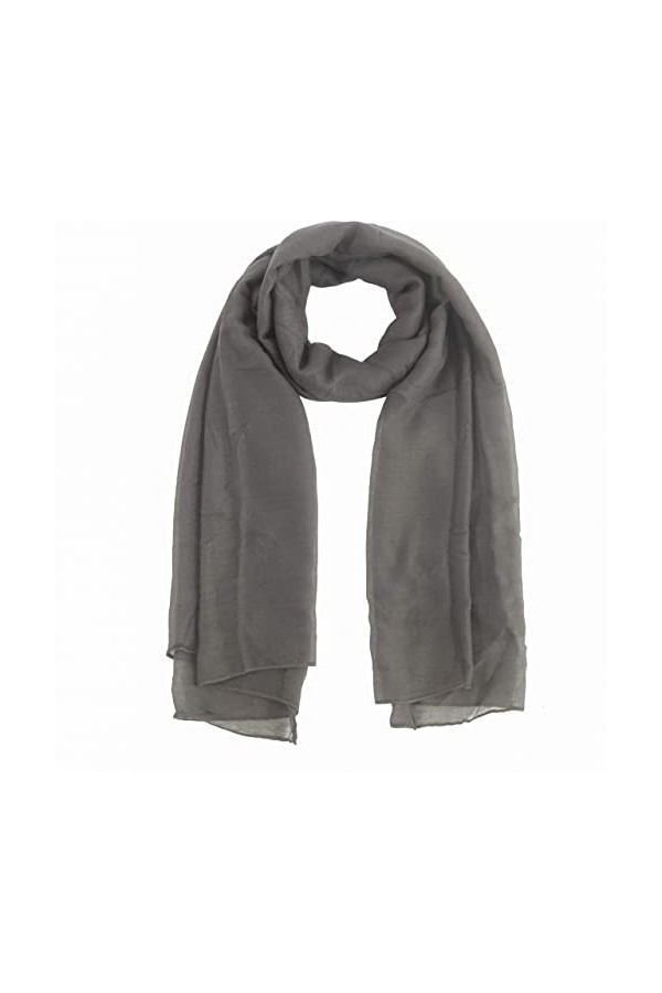 MissShorthair Écharpe longue pour femme de couleur unie - Grand châle transparent pour soirée, 23 Rouge, Large