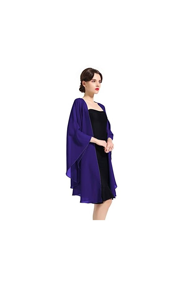 BEAUTELICATE Femme Étole Châle Elégant Foulard Boléro Cape en Mousseline de Soie Pour Robe de Soirée Mariage Mariée Cérémonie