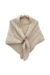 WUURAA Coréen Nouveau Tricoté Châle Écharpe Châle Boucle Femmes Évider Grand Triangulaire Boucle En Cuir Bavoir Avec Chaud Et