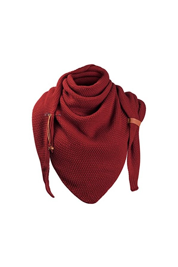 CMTOP Triangulaire Écharpe Femme en Acrylique Long Wrap ​Châle à Chaude en Glands Rétro Automne Hiver Écharpe Chaude Décontra