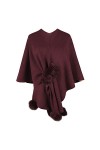Geagodelia Poncho Cape Femme Hiver Chaud Écharpe Châle Foulard Elégant en Tricot Gilet Cardigan Chic Manteau Épais avec Pompo