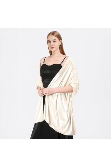 heekpek Satin Foulard Chale Femme Mariage Echarpes pour Robe de Soirée Élégant Chic Etole Femme pour Soirée Cérémonies Fêtes 