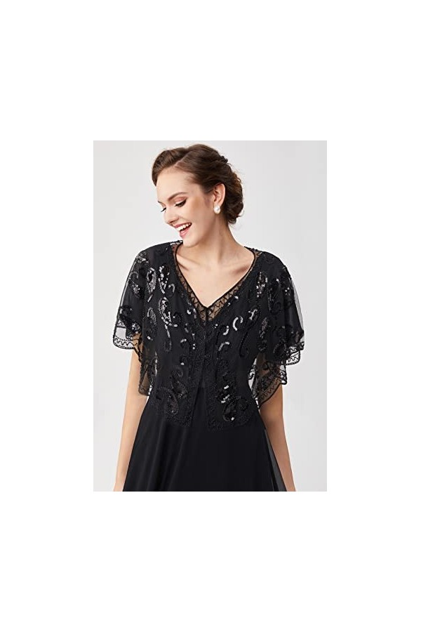 BABEYOND Châle Vintage des Années 1920s pour Femme Cape de Flapper pour Mariage Accessoires Charleston 20s Boléro Style Gatsb
