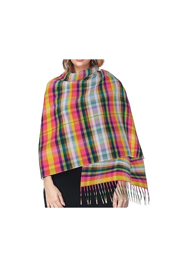 Scarf élégant chaud châle Wrap féminin pour lhiver pour la couche sur les manteaux et les costumes, orange11, 1