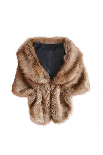 ZEZKT Châle Étole Fourrure De Femme Mariage Écharpe Cape sur Robe de Soirée Mariée 1920s Gatsby Flapper Fête Costume pour lh