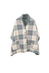 Ousyaah Femme Poncho Polaire Sweat Châle Cape Chaud dhiver avec Bouton et Poche, Portable Shawl Blanket Couverture Plaid à C