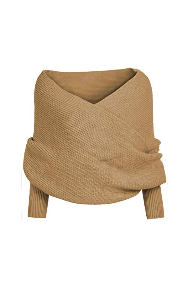 Susenstone Echarpes Femme Cachemire TricotéEs à Manches Pulls Haut éCharpe Pas Cher à La Mode Wrap Hiver Chaud Longue éCharpe