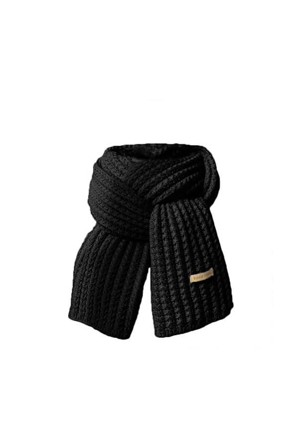 ORANDESIGNE Echarpe Unie Femme Hiver Chaud Chic Tricoté Laine Élasticité Douce Chale Longue Cape Souple Confortable Pashmina 