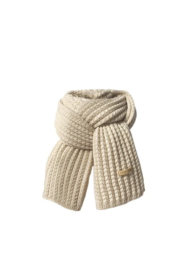 ORANDESIGNE Echarpe Unie Femme Hiver Chaud Chic Tricoté Laine Élasticité Douce Chale Longue Cape Souple Confortable Pashmina 