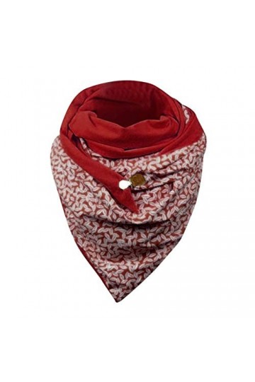 Susenstone Écharpe Femme Hiver Avec Bouton Vintage Foulards ÉLéGant Couleur Unie ÉCharpe Chaud Coton RéTro Automne Hiver Doux