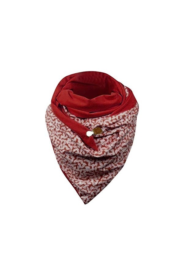 Susenstone Écharpe Femme Hiver Avec Bouton Vintage Foulards ÉLéGant Couleur Unie ÉCharpe Chaud Coton RéTro Automne Hiver Doux