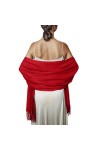 PIOYMEYA Chale Rouge Femme Hiver Chaud Etole Mariage Echarpe Foulard Grosse Echarpes Foulards Châle Pashmina