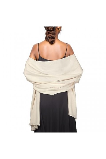 PIOYMEYA Echarpe Chale Crème Femme Hiver Grosse Écharpe Foulards Pashmina Etole Mariage