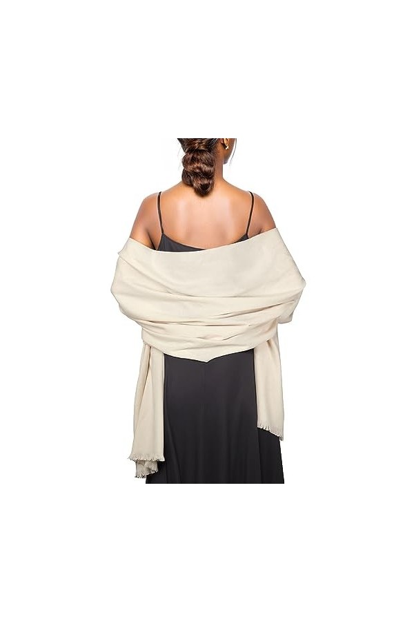 PIOYMEYA Echarpe Chale Crème Femme Hiver Grosse Écharpe Foulards Pashmina Etole Mariage