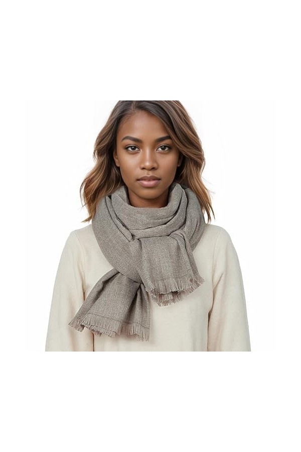 PIOYMEYA Echarpe Chale Crème Femme Hiver Grosse Écharpe Foulards Pashmina Etole Mariage