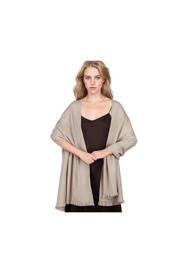 SWAT PANY Pashmina Châles et Châles pour Robes de Soirée Crème Châle de Mariage Écharpe Hiver Grand Châle Doux pour Femmes