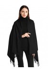 Arctic Penguin Écharpe Châle Pashmina Femme Grandes Châle Wrap Douces pour Automne Hiver Chaud 200x70 cm Noir 
