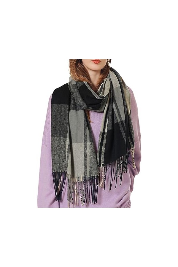 JFAN Femme Écharpe Hiver Chaud Écharpes Pashmina Châle Wrap Etole Plaid Élégant Cachemire Foulard Longues Grandes Écharpes Ma