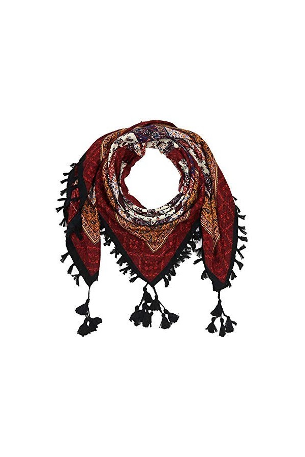 Nuofengkudu Femmes Rétro Floral Imprimé Foulards Echarpe Bohémien Style Grand Carré de Cou Chaud Châles Cape Couverture Scarf