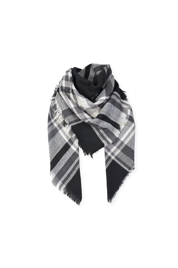 JFAN Écharpe Grand Plaid en Laine Femme Écharpe Chale Cachemire Chaud Automne Hiver Étole Wraps Classique Élégante Confortabl