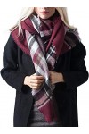JFAN Écharpe Grand Plaid en Laine Femme Écharpe Chale Cachemire Chaud Automne Hiver Étole Wraps Classique Élégante Confortabl