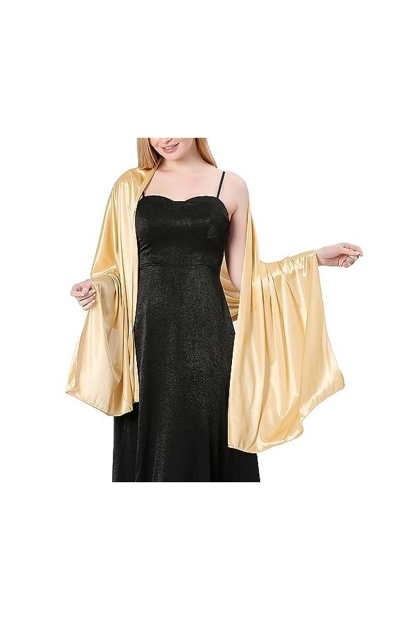 Châles et étoles en Satin Soyeux Pour les Soirées des Femmes Légers Doux Longs élégants et Parfaits Pour les Mariages