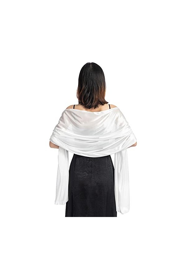 Châles et étoles en Satin Soyeux Pour les Soirées des Femmes Légers Doux Longs élégants et Parfaits Pour les Mariages
