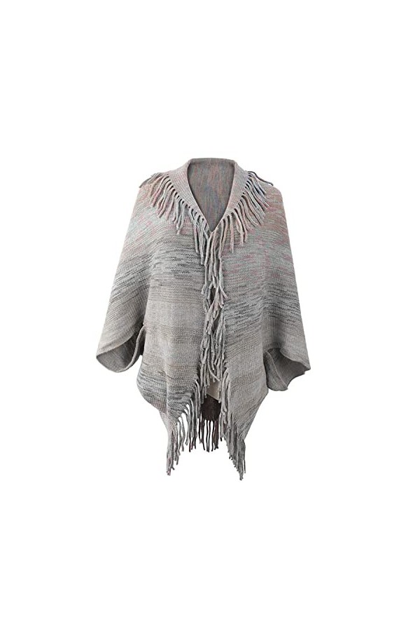 ABINGOO Poncho Femme Hiver Élégant Cape Femme Chaud Tricot Châle Rétro Cardigan Wrap Couverture Écharpe-Rose