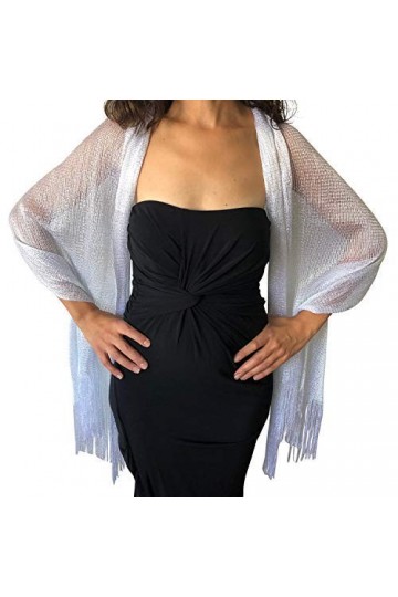 Central Chic Châle scintillant pour femme pour mariage, bal, soirée, fête - Or - Taille unique