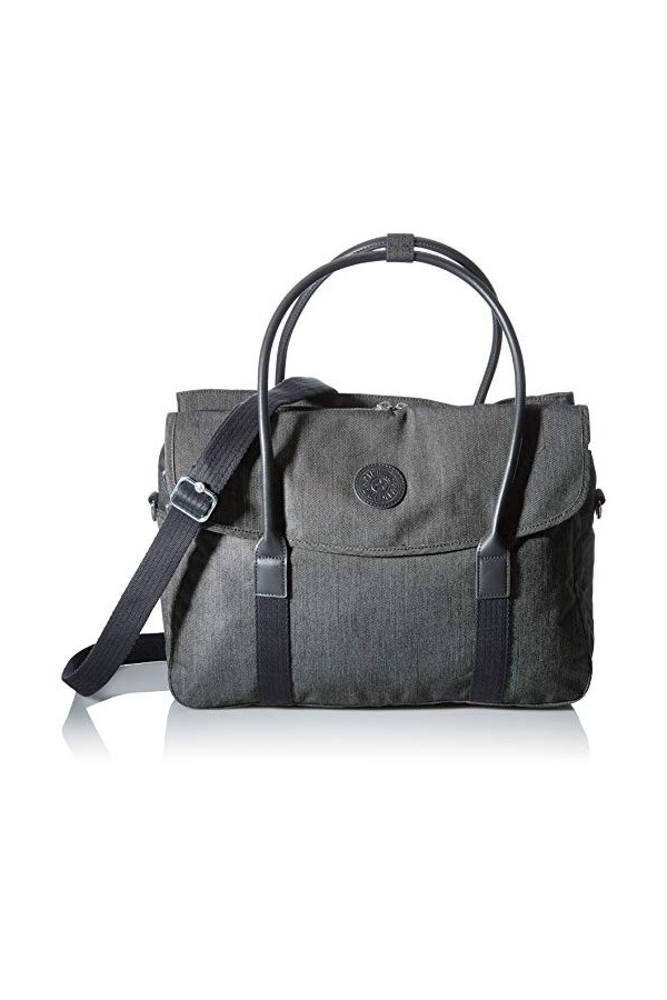 Kipling SUPERWORKER, Sac Dordinateur 15 Pouces avec Bandoulière Détachable, 41 cm, 18.5 L, Noir Poivré