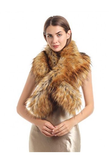 soul young Col Fausse Fourrure Femmes Hiver Dames Echarpe Etoles Châle Nature 