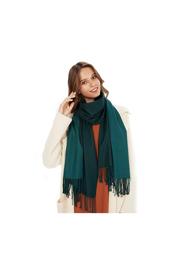 Foulard Echarpe Automne Femme Homme 200 * 70CM Hiver Double Couleurs Touché Soyeux Elégant Châle Doux pour Mariage Party Soir