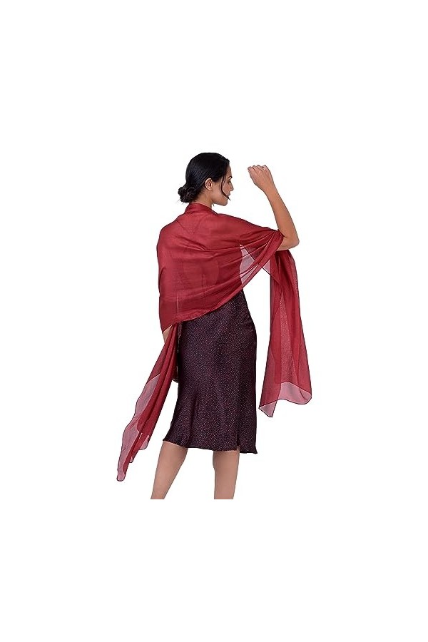 BlackButterfly Métal Étincelle Mariée Mariage Sortie Soirée Chale Pashmina Portefeuille Violet vif, 70CM X 230CM 